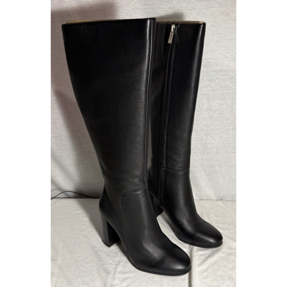 NEW NIB Kenneth Cole Leather Knee High Justin Boots Women’s Size SZ 6.5 Black